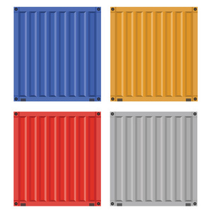 一套不同意見的灰色貨物運(yùn)輸集裝箱的物流運(yùn)輸和航運(yùn)的白色背景